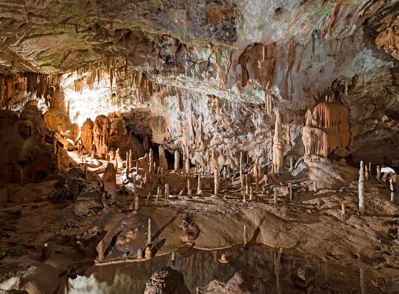 Inside Postojna Caves in Postojna near Ljubljana, Slovenia