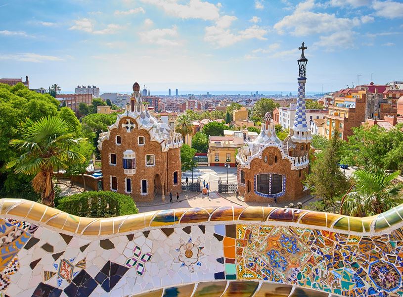 Park Guell in Barcelona, Spain