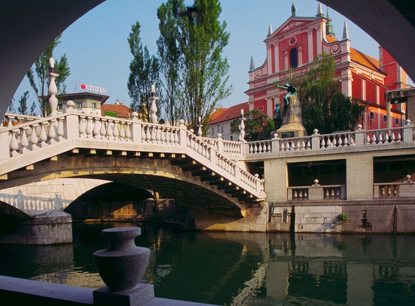 The triple bridge in Ljubljana, Slovenia