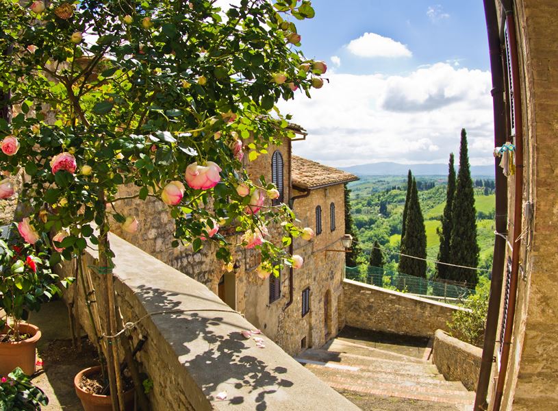 Hilltop views of San Gimignano, Italy