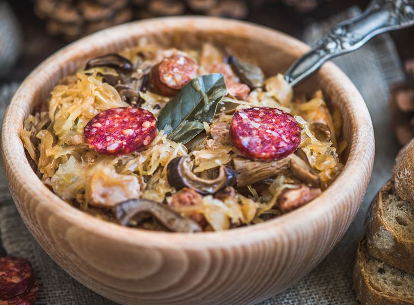 Traditional winter cabbage soup in Bratlislava, Slovakia