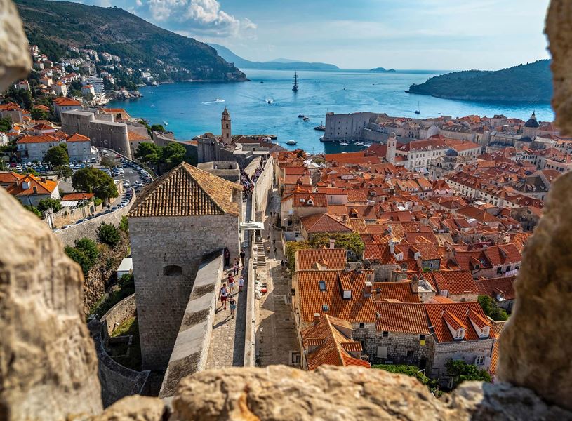 Panoramic view of the Old Town in Dubrovnik, Croatia