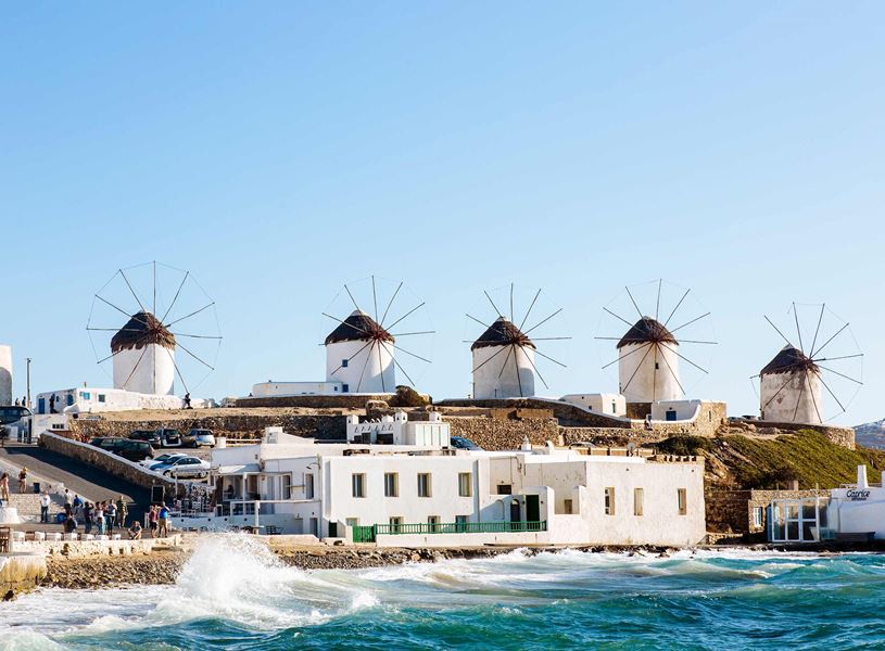 Windmills in Mykonos, Greece