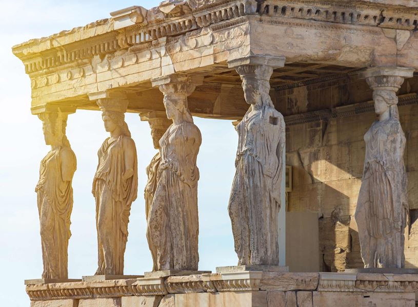 The Caryatids Acropolis in Athens, Greece