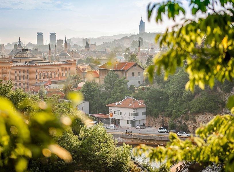 Skyline of Sarajevo in Bosnia and Herzegovina