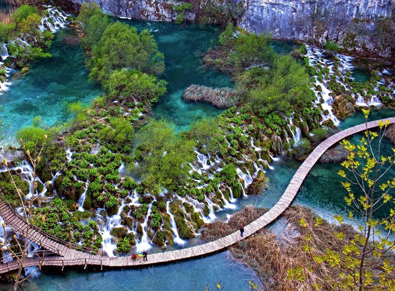 Boardwalk at National Park of Plitvice Lakes, Croatia