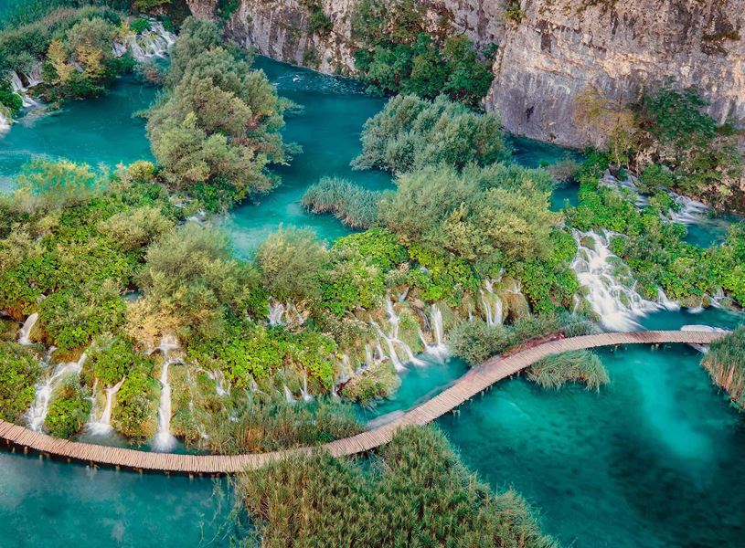 Boardwalk at National Park of Plitvice Lakes, Croatia