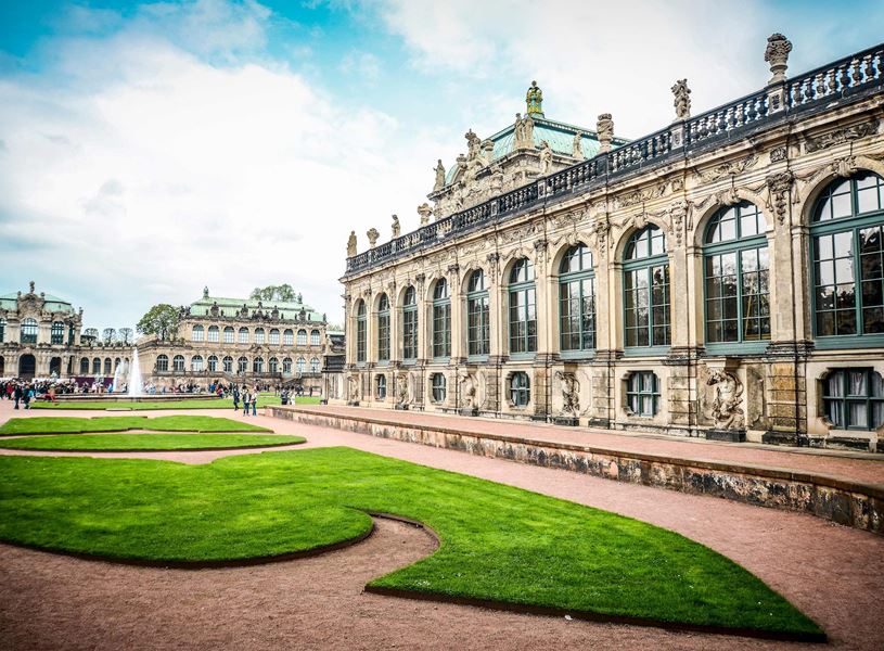 Zwinger Palace Dresden courtyard with Baroque architecture and gardens