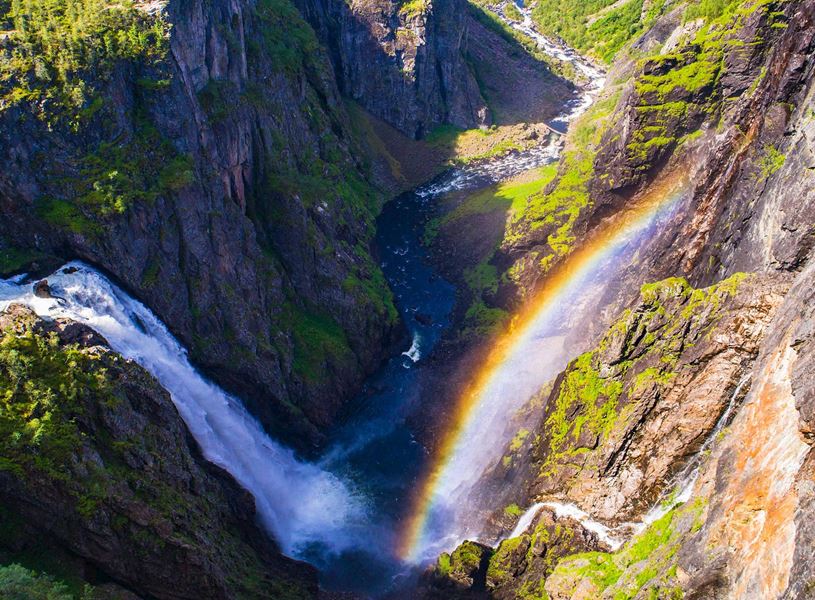 Waterfall in Voringfoss, Norway