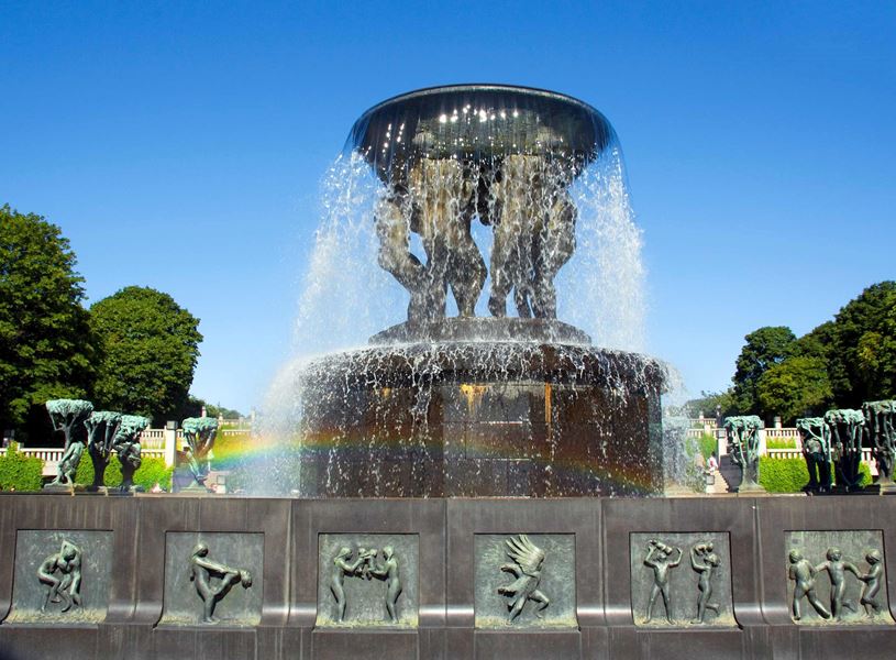 Fountain in Frogner Park, Oslo, Norway