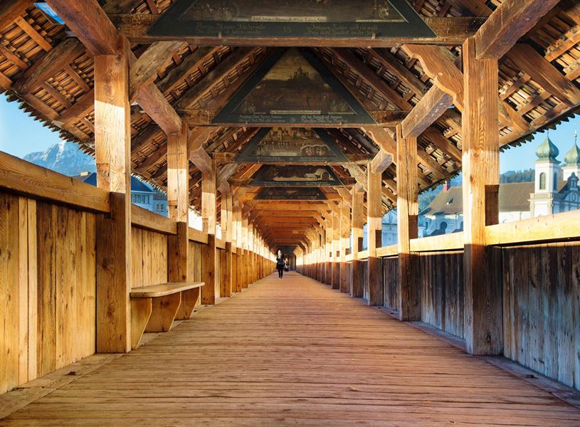Chapel Bridge in Lucerne, Switzerland