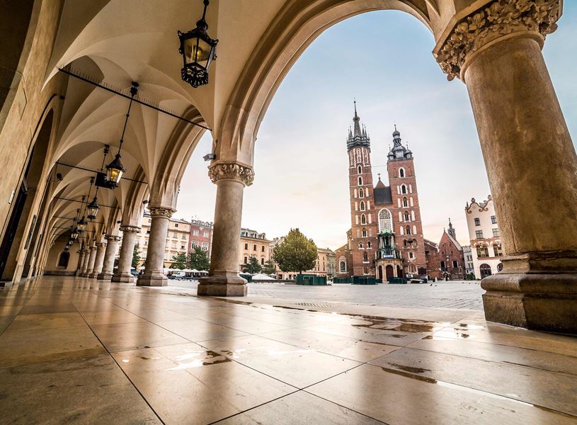 Market Square in Krakow, Poland