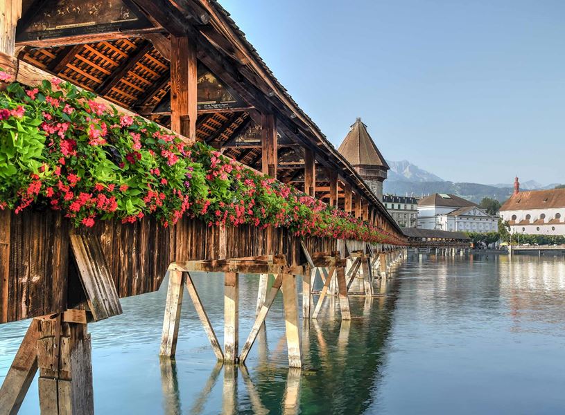 Chapel Bridge in Lucerne, Switzerland