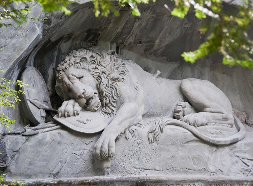 Lion Monument in Lucerne, Switzerland