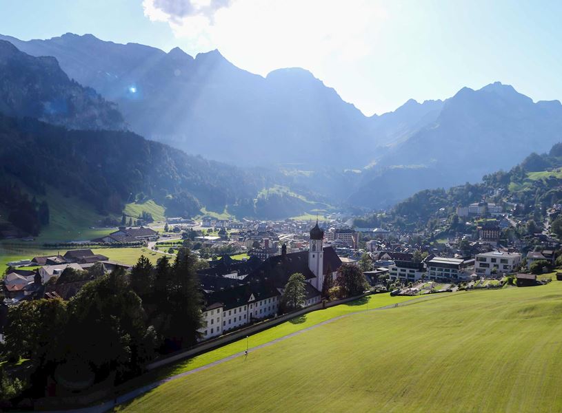 Town and Mountains in Engelberg, Switzerland