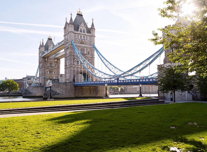 Tower Bridge on a sunny day in London, England