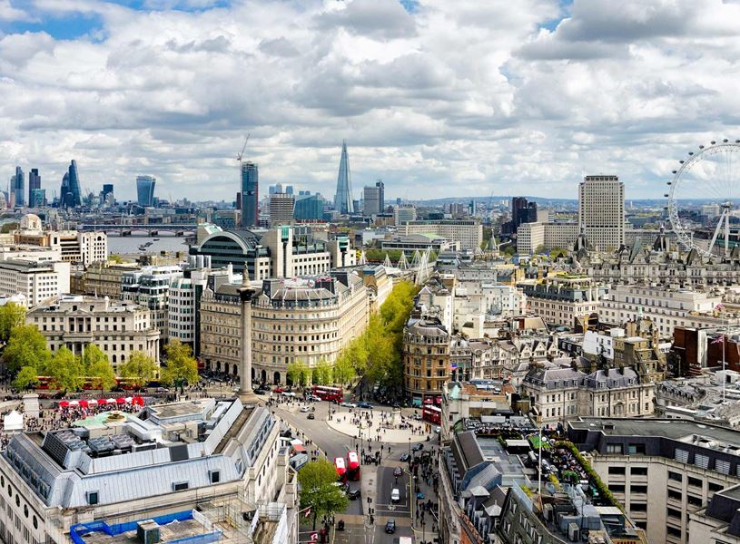 Panoramic View of London Skyline with iconic landmarks