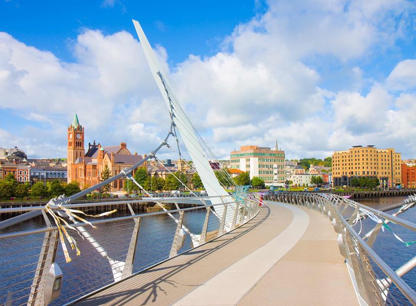 Peace Bridge in Derry, Northern Ireland 