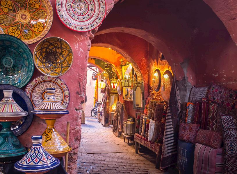 Souks Market in Marrakesh, Morocco
