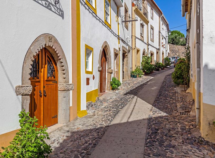 Medieval street in Castelo de Vide, Envora, Portugal
