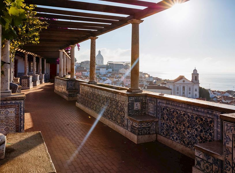 Miradouro Santa Luzia in Lisbon, Portugal