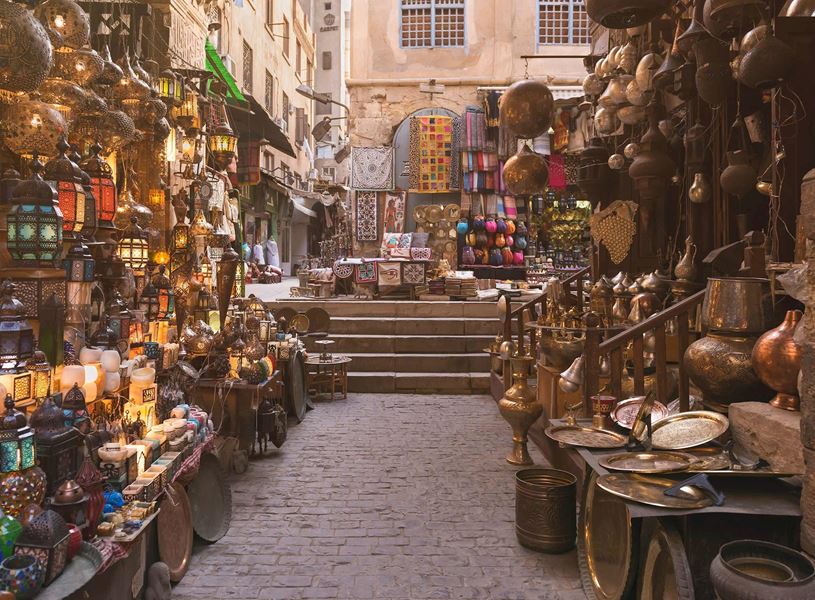 Market in Khan Al Khalili Bazaar, Cairo, Egypt