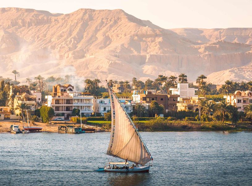 Felucca Boat in Nile River, Aswan, Egypt