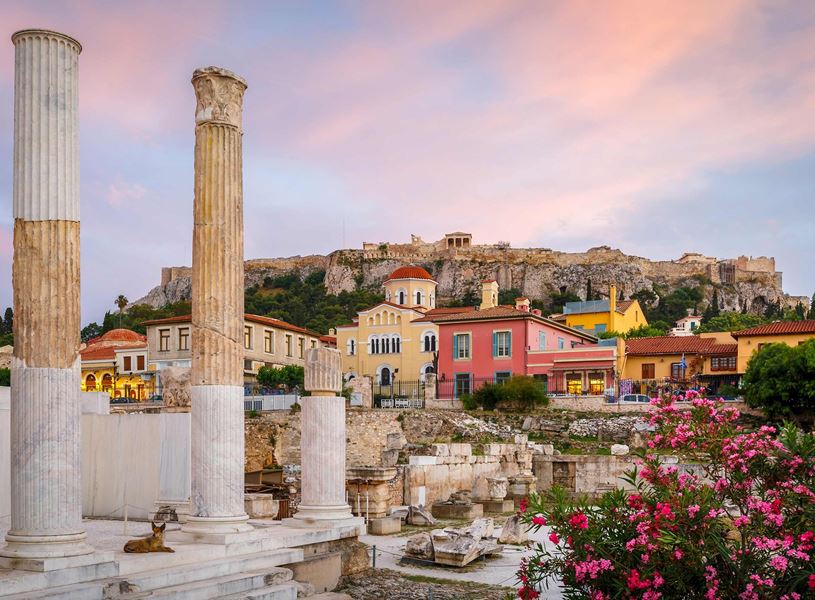 Hadrians Library Acropolis in Athens, Greece