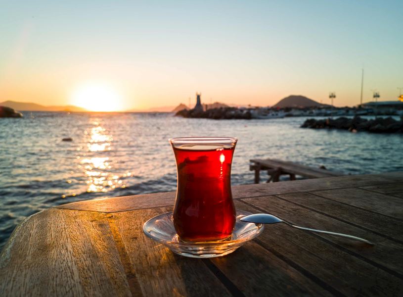 Glass of tea in Antalya, Turkey