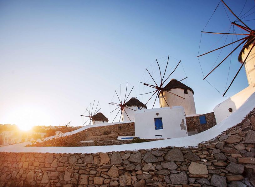 Windmills in Mykonos, Greece