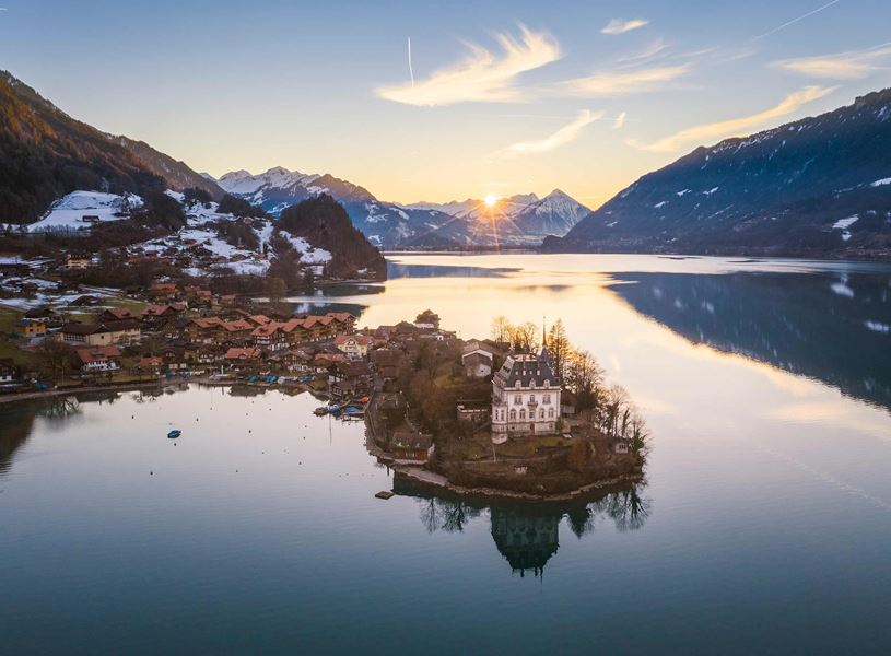 Iseltwald and Lake Brienz in Interlaken, Switzerland