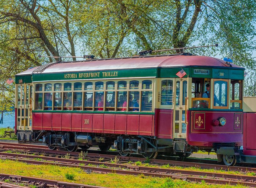 Oregon Waterfront Trolley in Astoria, USA