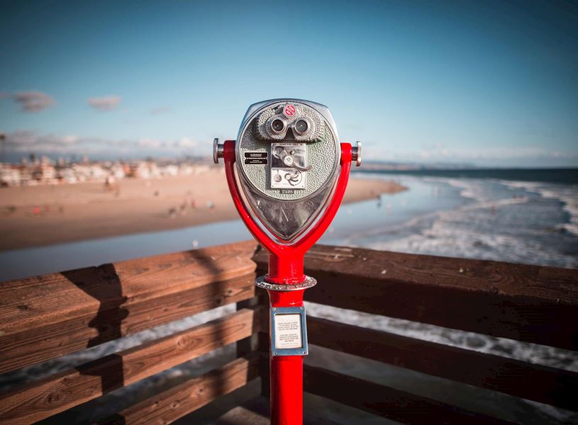 Binoculars at Newport Pier, USA
