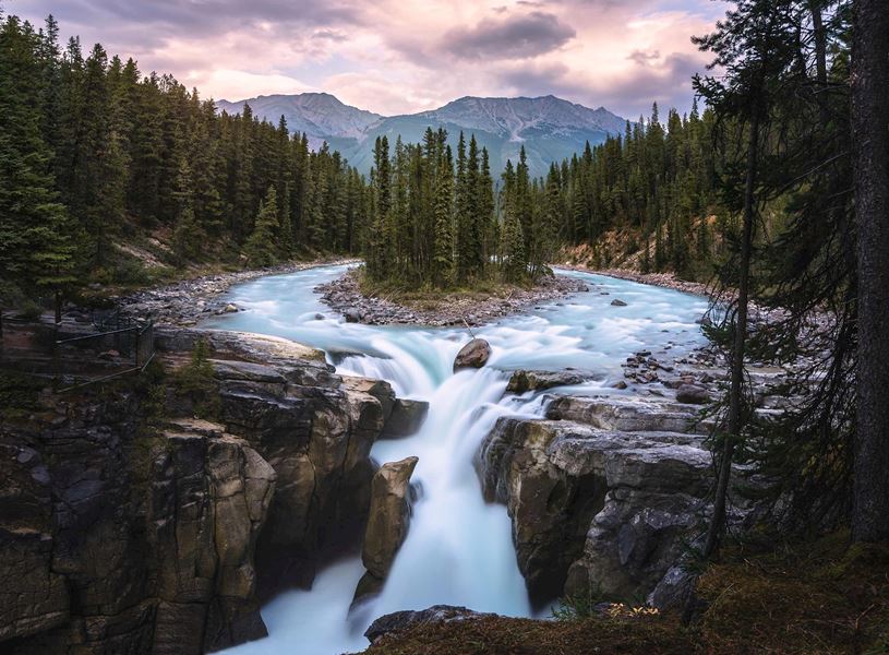 Sunwapta Falls in Jasper National Park, Canada