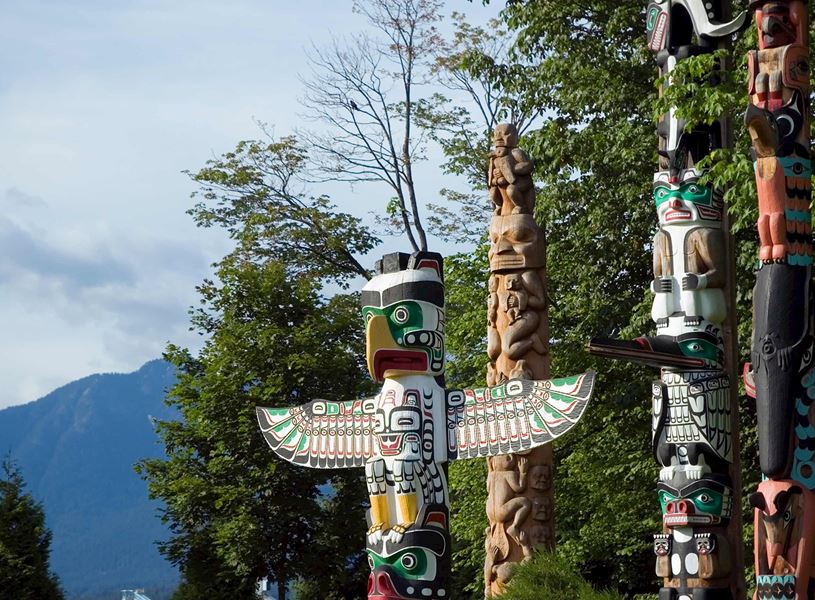 Totem Poles in Vancouver, Canada