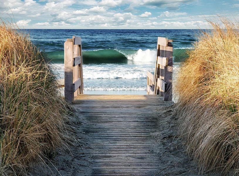 Boardwalk and beach in Halifax, Canada