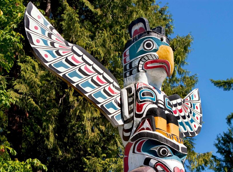Totem Poles in Vancouver, Canada