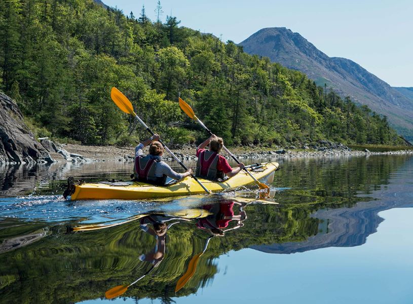 Kayaking in Gros Morne National Park, Newfoundland, Canada