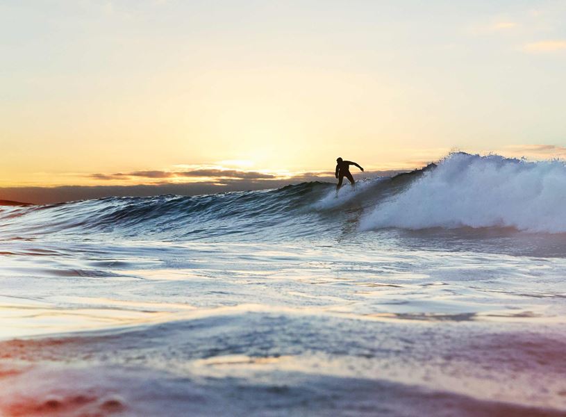 Surfer in Oahu, Hawaii