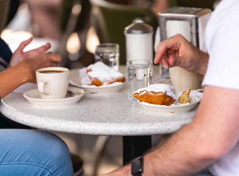 Coffee and donut in New Orleans, USA