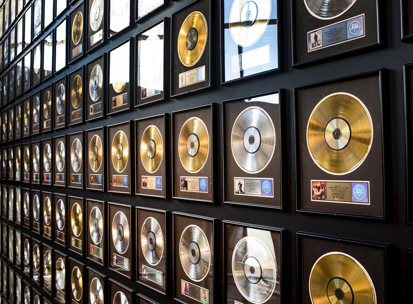 Record plaques in Nashville, USA