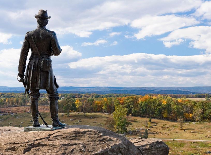 Statue of General Warren in Gettysburg, USA