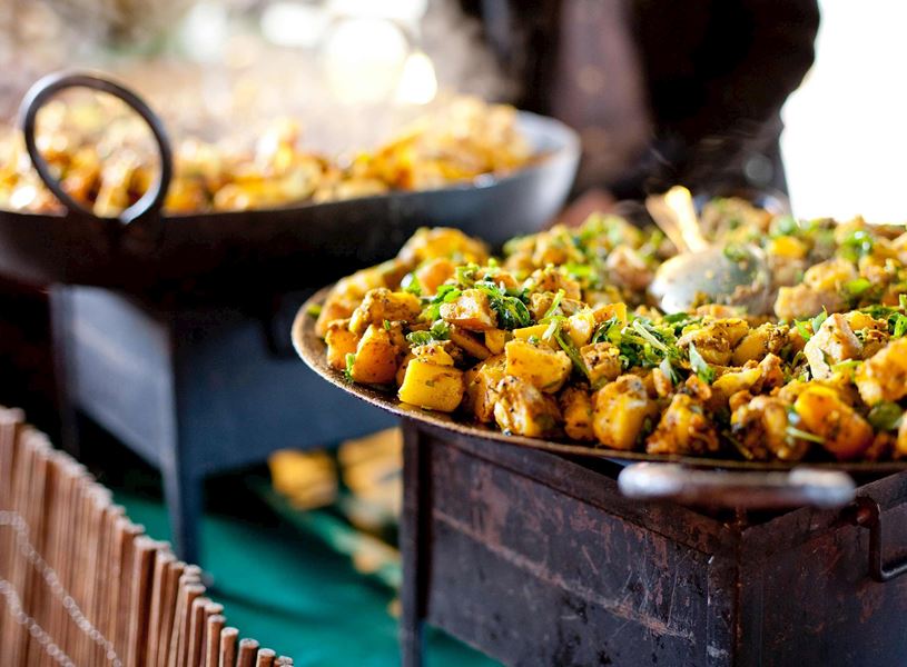 Close up of local Indian dish from Kochi market, Kerala