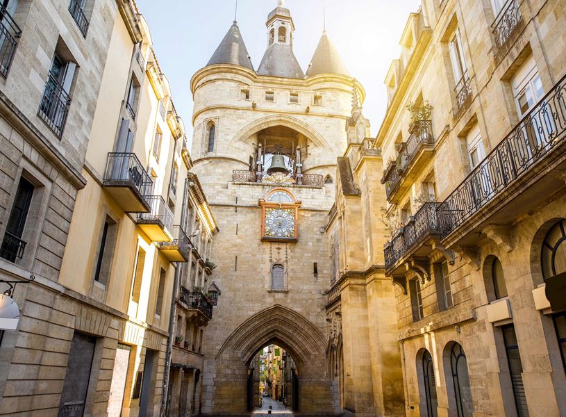 Grosse Cloche bell tower in Bordeaux with medieval architecture in France