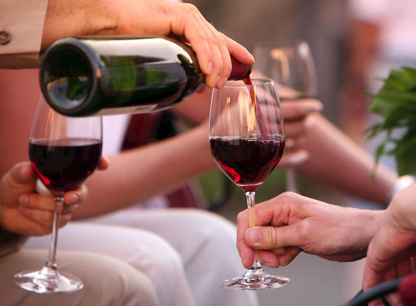 Pouring red wine in Melbourne, Australia