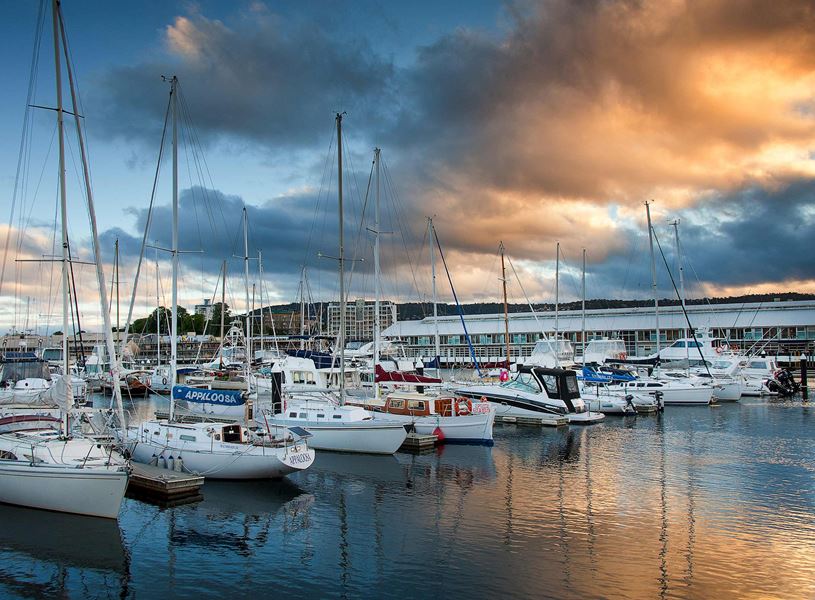Marina in Hobart, Australia