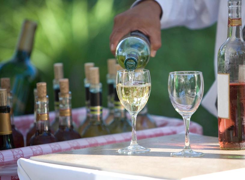 Pouring white wine in Adelaide, Australia