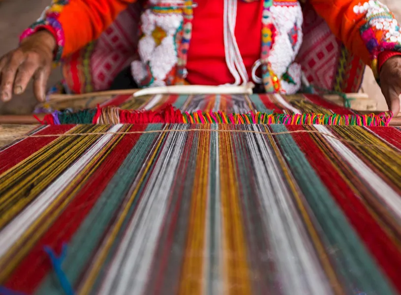 Woman weaving in Sacred Valley, Peru