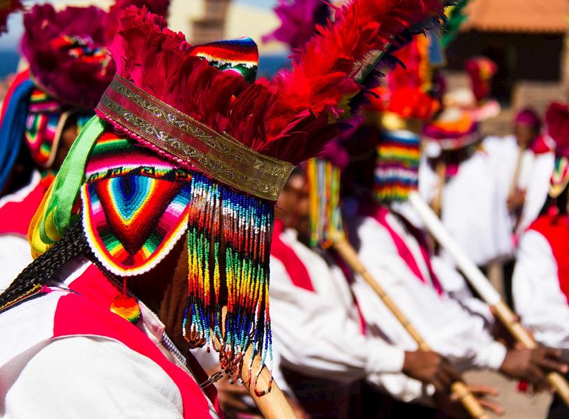 Man in traditional hat in Lima, Peru