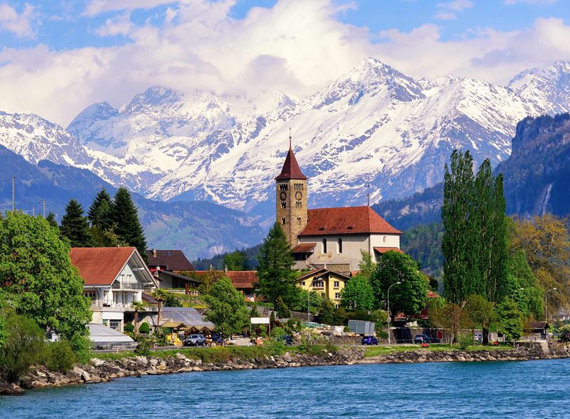 Brienz on the edge of Lake Brienz, Interlaken, Switzerland